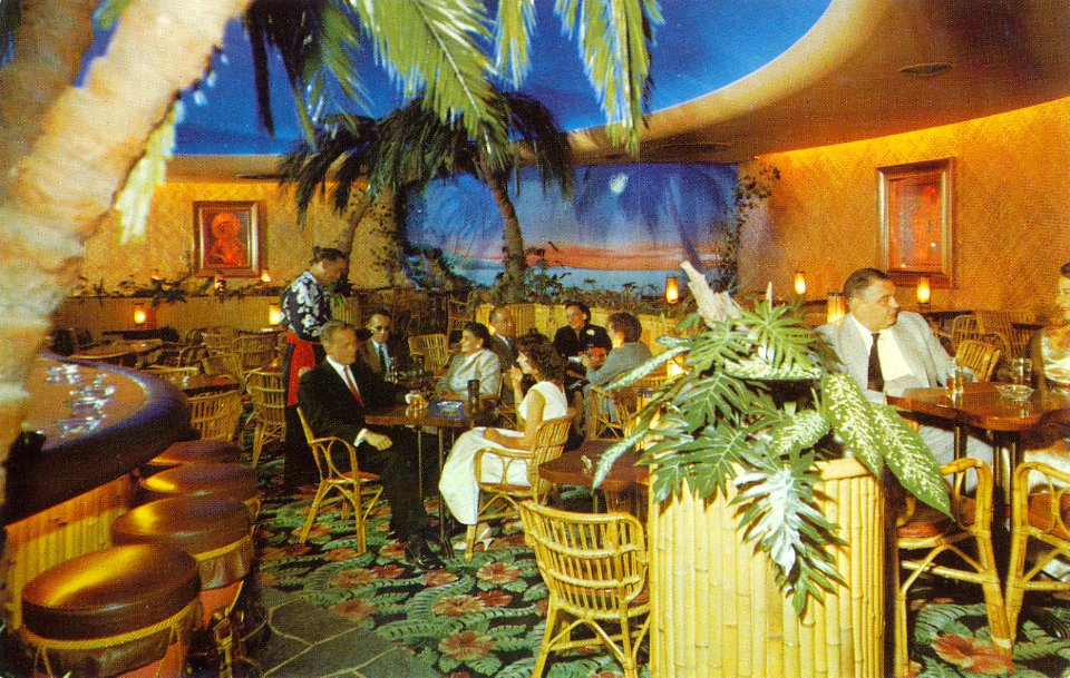 Postcard: Waldorf Hotel, Tahitian Room Lounge, c. Late-1950s
