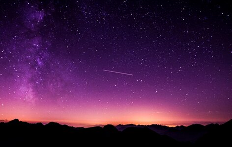 Shooting star stars silhouette photo