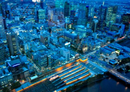 Melbourne at night photo