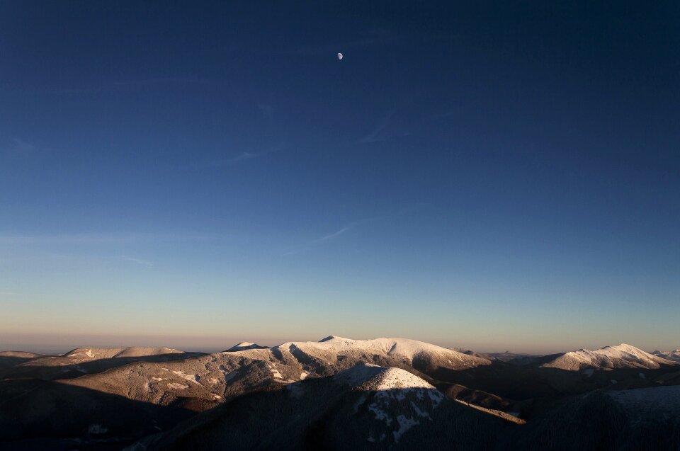 Mountain mountain top sunset