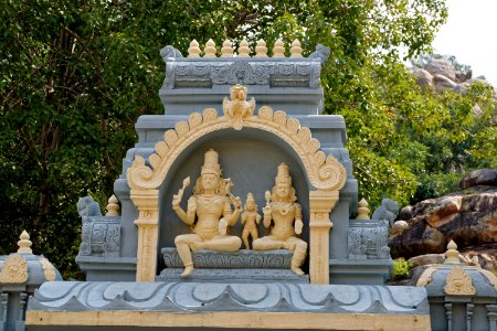 Entrance of a renovated temple Srikalahasti photo