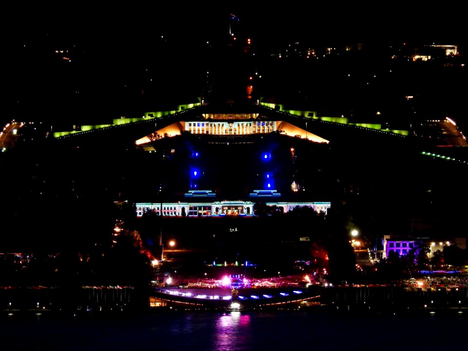 Capital Hill, Canberra, during Enlighten