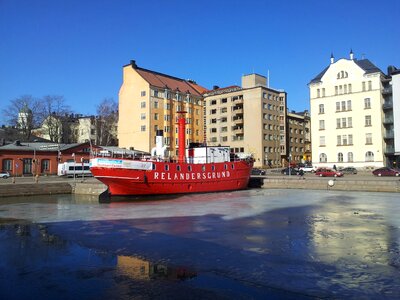 Winter ship the urban landscape