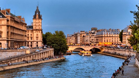 The Pont Michel from the Pont Neuf, Paris photo