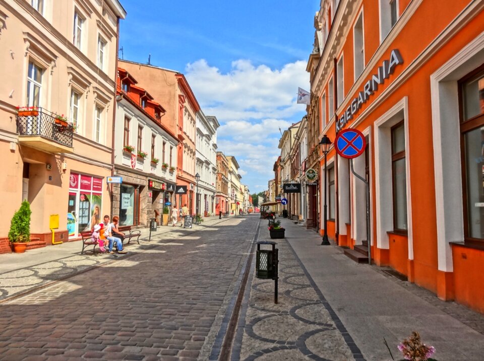 Road picturesque cobblestones