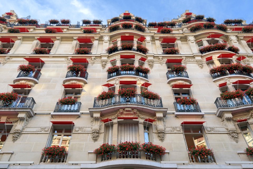 Facade of the Hôtel Plaza Athénée, Paris