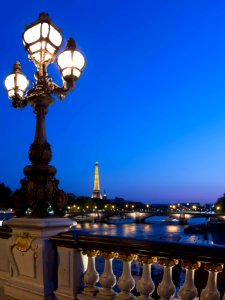 Sunset from the Ponte Alexandre III, Paris photo