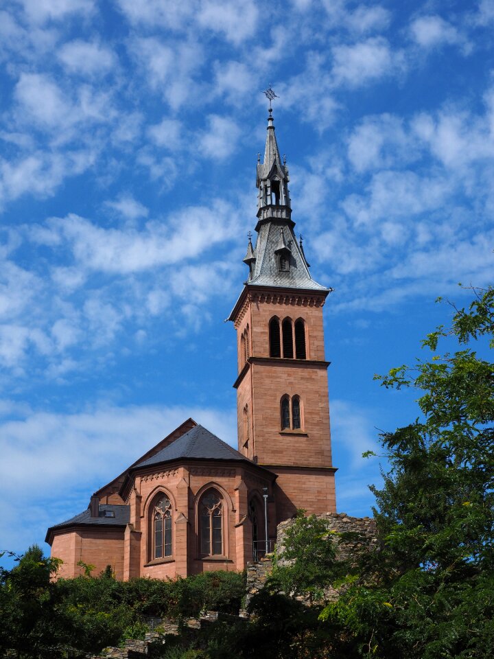 Chapel neogothic red sandstone