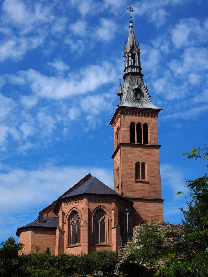 Chapel neogothic red sandstone