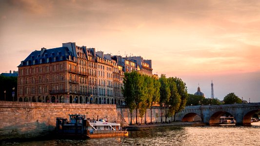 Sunset on the Seine photo