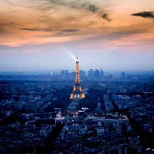 Paris sunset photo
