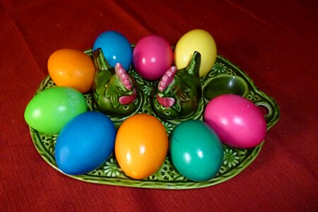 Easter egg chicks color photo