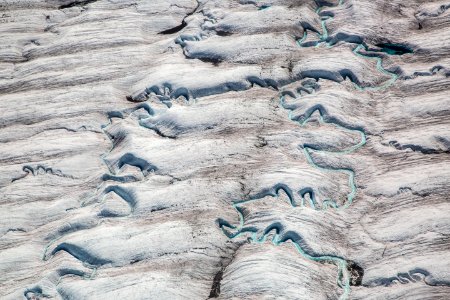 Stream meanders, Root Glacier photo