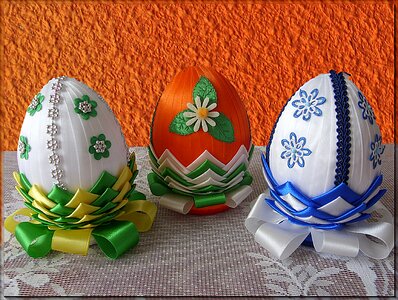 Decorated eggs eggs dressed needlework