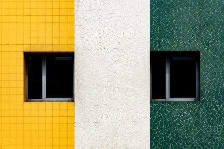 Yellow, white, green. photo