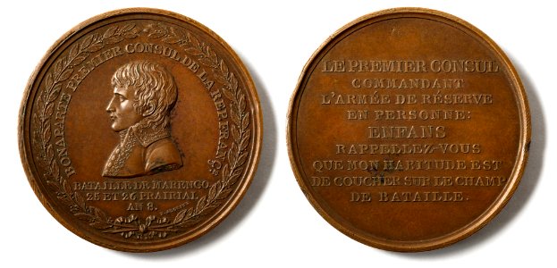 Medal commemorating Napoléon's victory at the Battle of Morengo, 1800