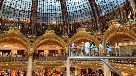 The glass floored SkyWalk at the Galeries Lafayette department store.