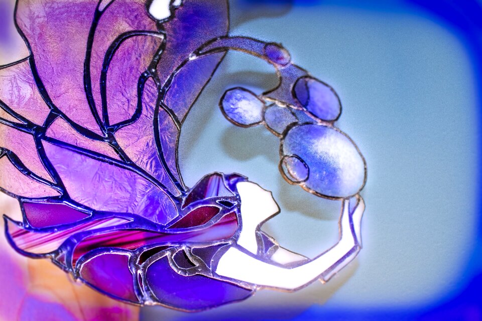 Stained glass purple art