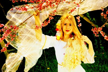 Blond hair dress portrait