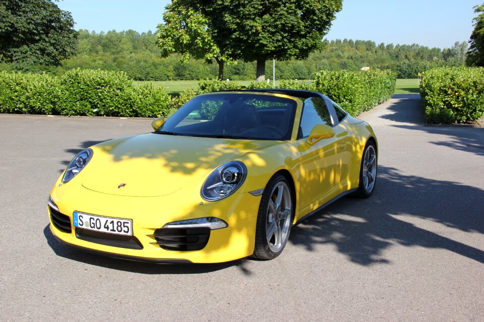 Sports car front yellow