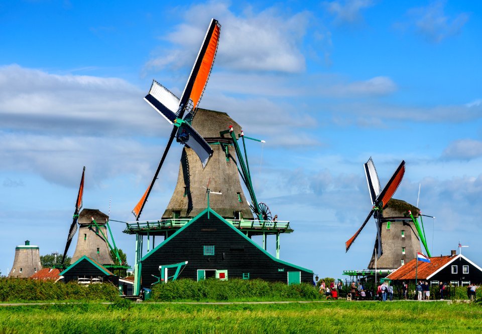 The Windmills of Zaanse Schans, Netherlands.