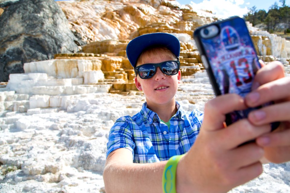 Selfie at Mammoth Hot Springs
