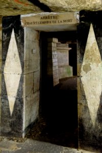 Entrance to the Paris catacombs.