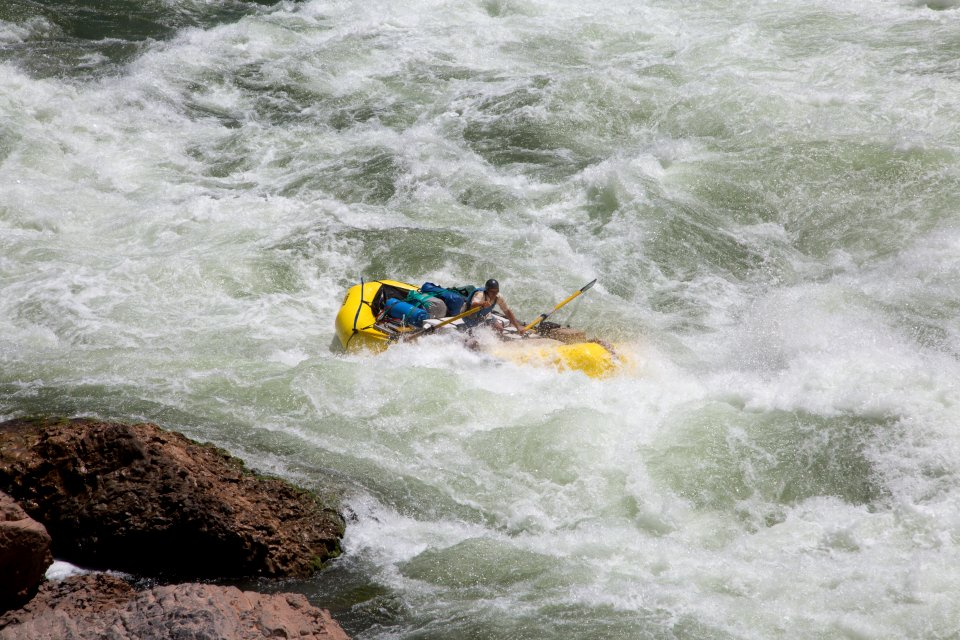 Hitting the seam at Lava Falls