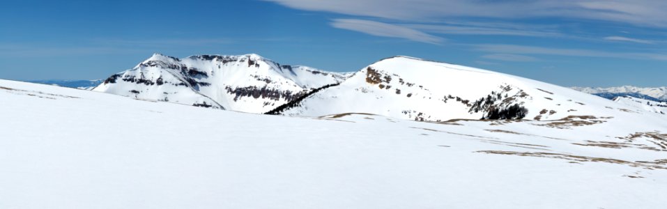 Spring panorama in the Gallatin Mountains photo