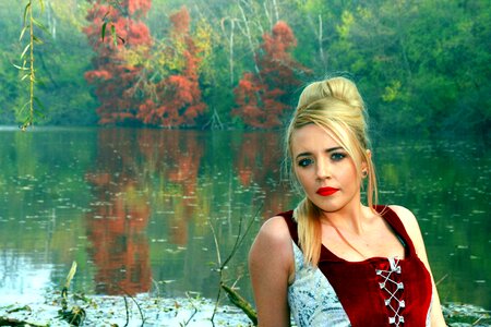 Forest reflection red