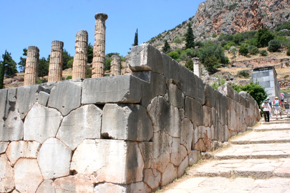 The Temple of Apollo, The pollygonal Wall,  Delphi, Greece