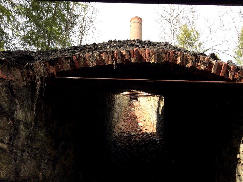 Flume leading to smokestack Anaconda BC