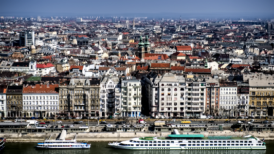 Bird's eye view from Buda side