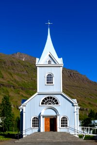 The Blue Church in Seyðisfjörður, Iceland photo