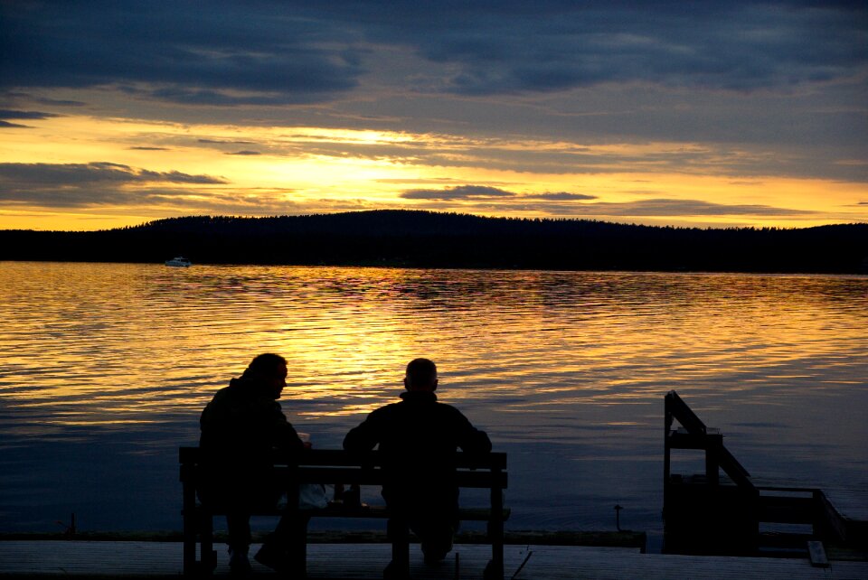 Finland lake midnight sun