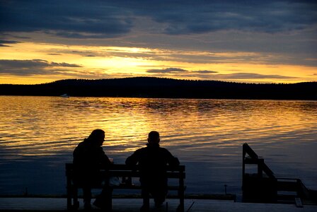 Finland lake midnight sun photo