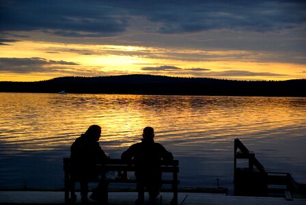 Finland lake midnight sun