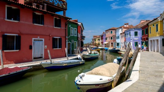 Colourful homes on the island of Burano photo