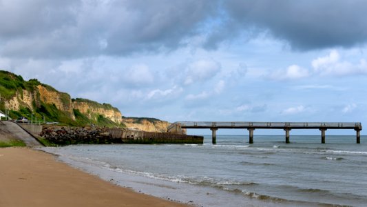 The pier at Vierville-sur-Mer, Omaha Beach, Normandy photo