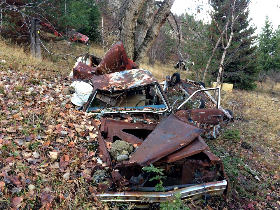 Cars along Columbia river