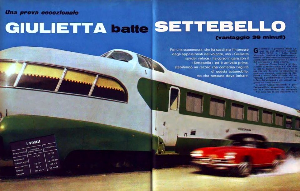 Artikel ‘Giulietta verslaat Settebello’, 1961 (Quattroruote)