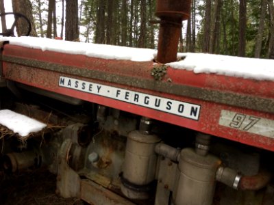 Old tractor in the woods