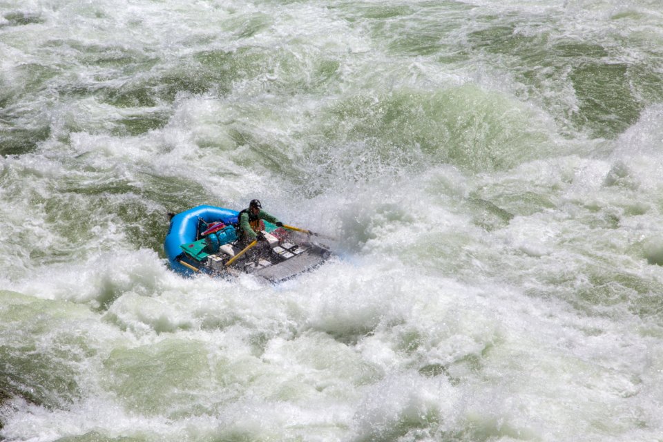 Hitting the seam at Lava Falls