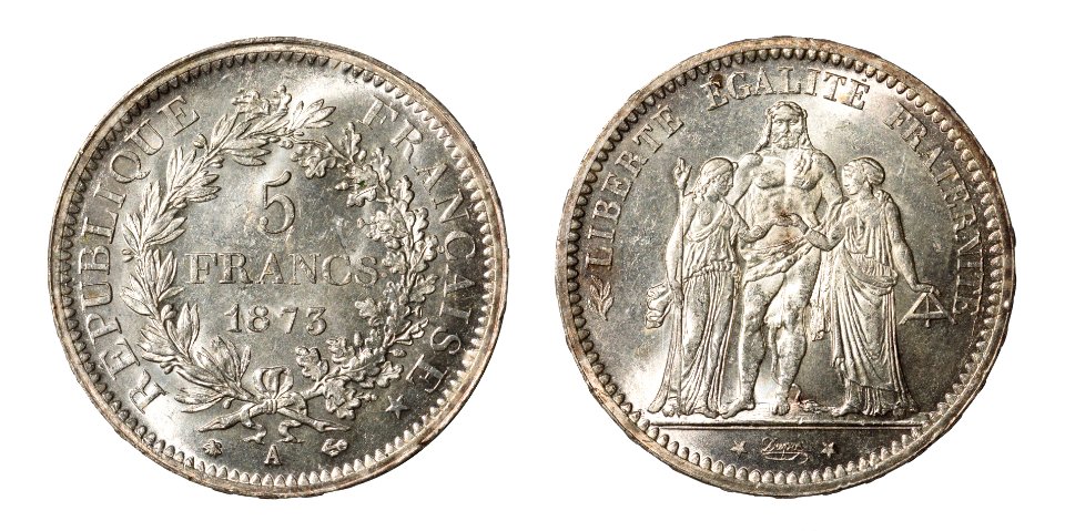 France, Five Francs, 1873