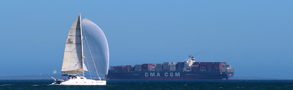 Ocean container ship sail photo