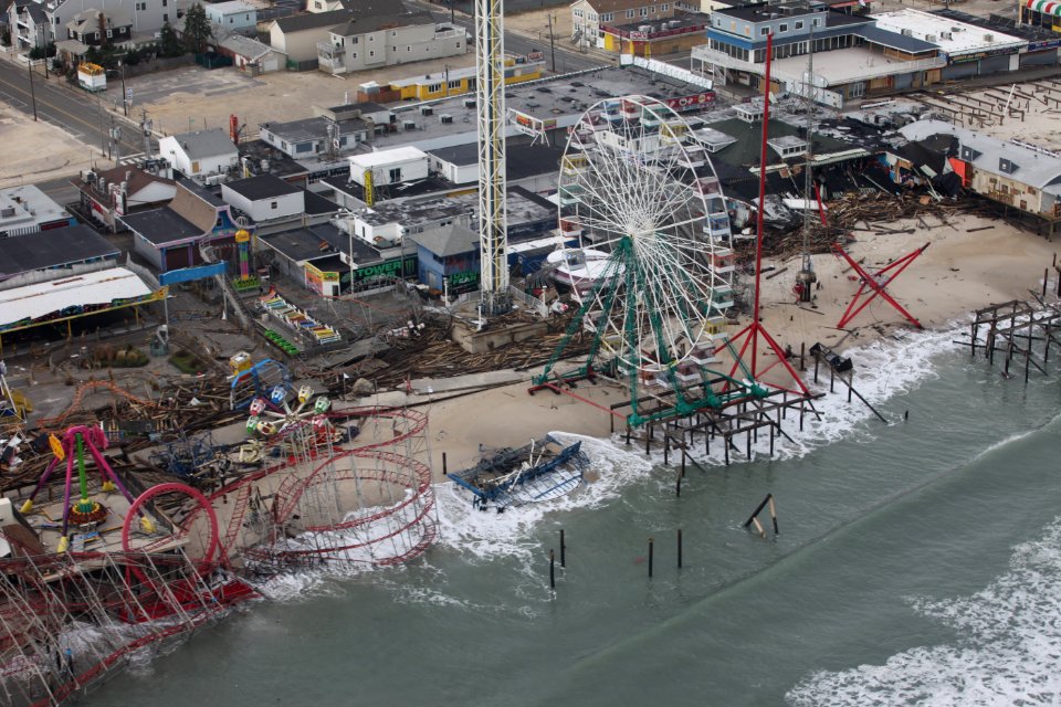 Damage to New Jersey shore amusement park