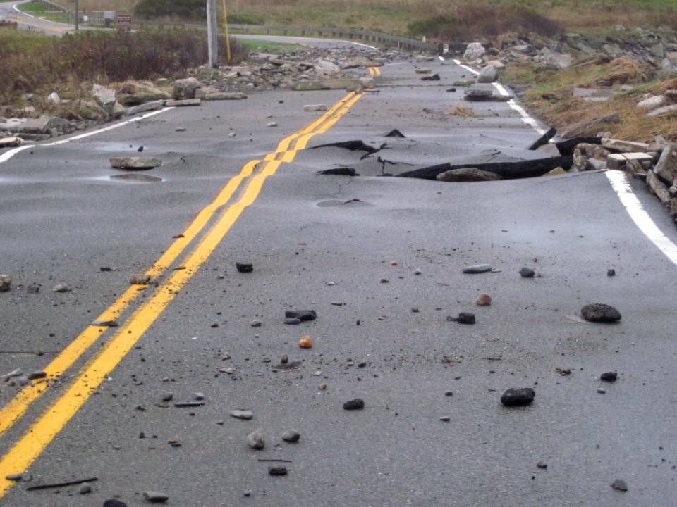 Hurricane damage at Sachuest Point National Wildlife Refuge (RI)