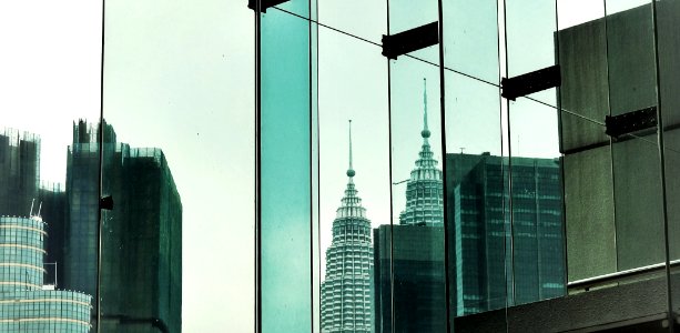 Through the Corner of a Glass Building