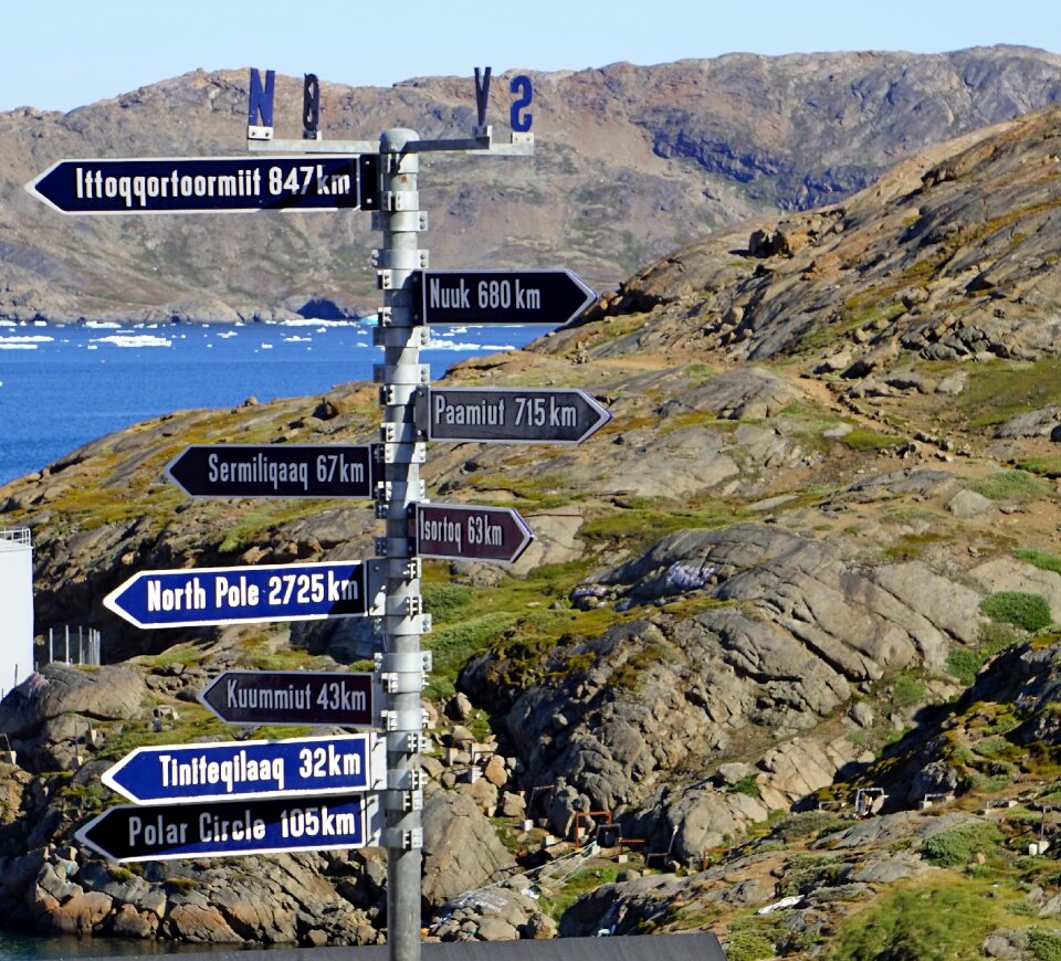 Mileage greenland information boards