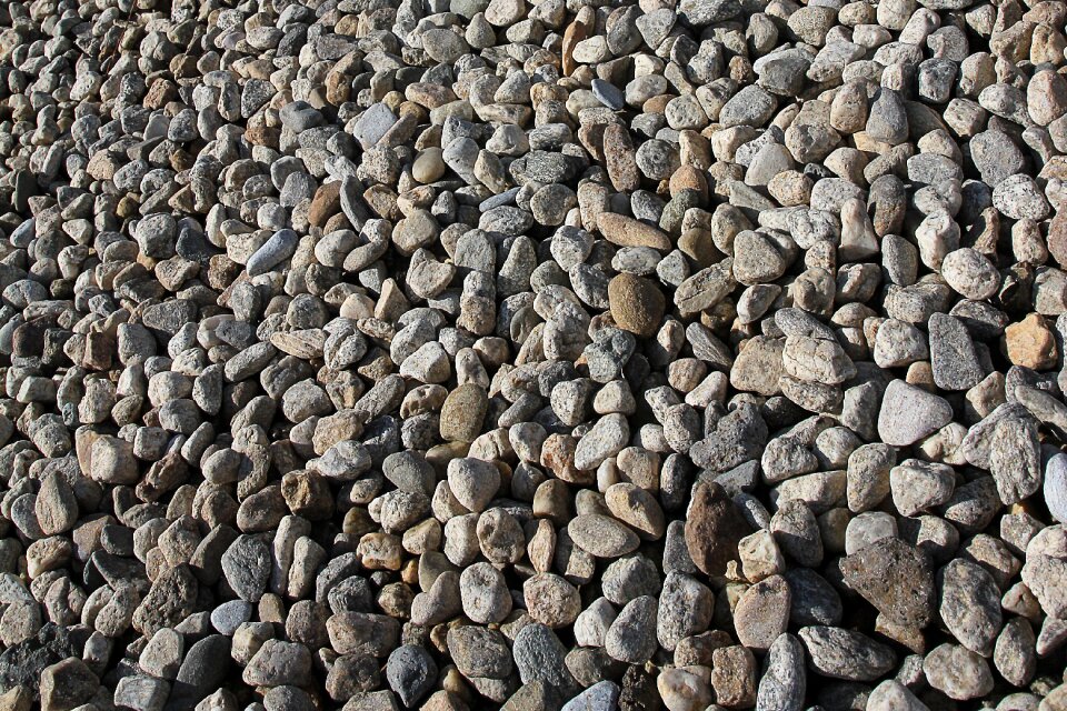 Fragmented stones small gravel bed photo